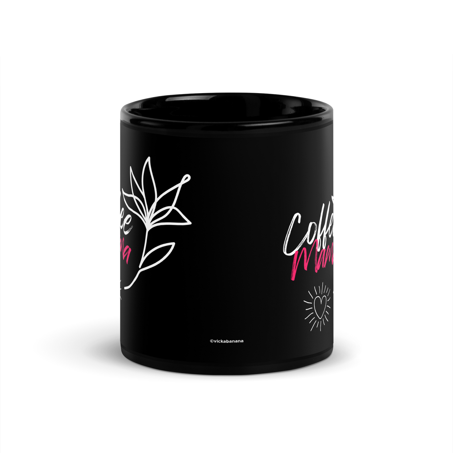 Mug Céramique Noir Brillant "Coffee Mama"