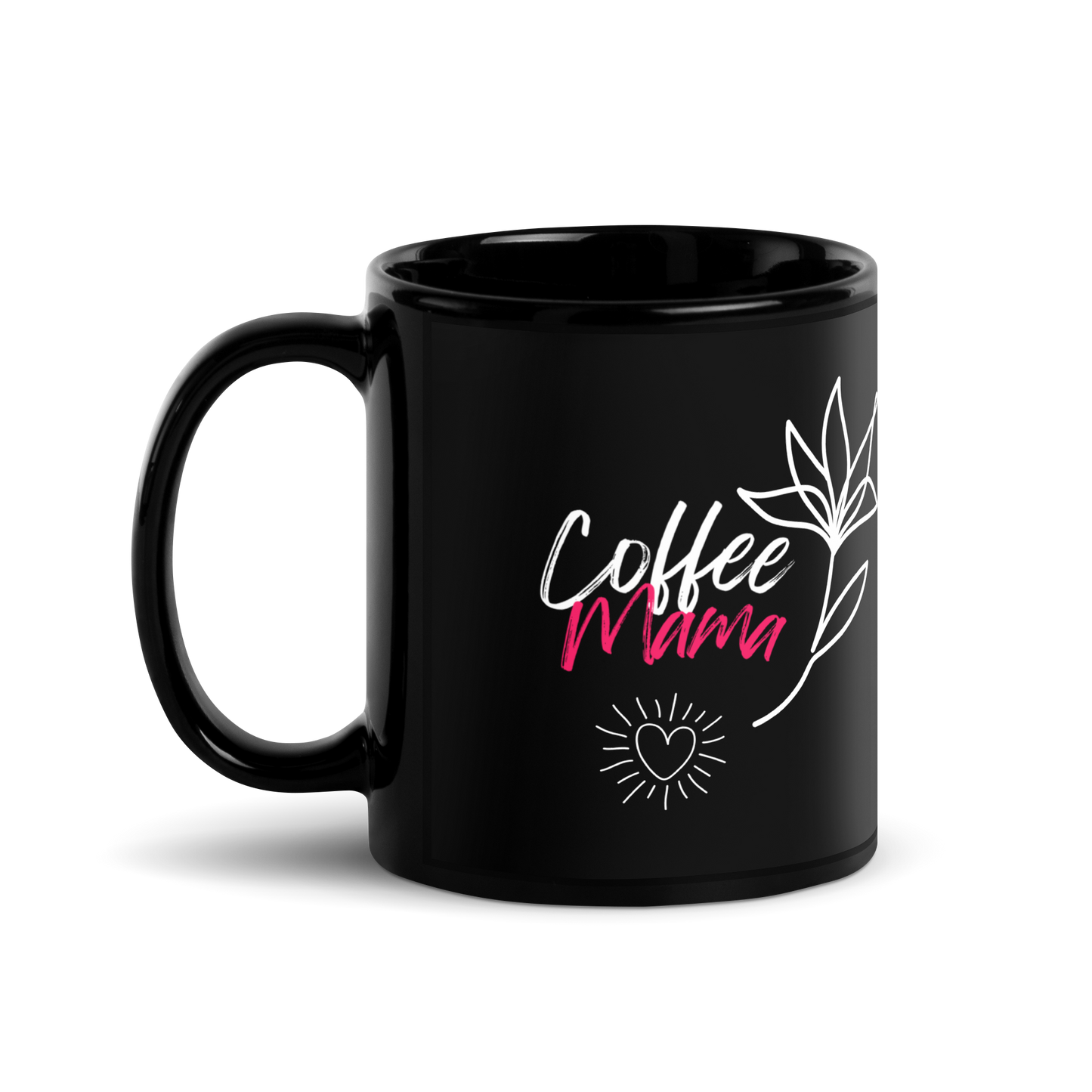 Mug Céramique Noir Brillant "Coffee Mama"