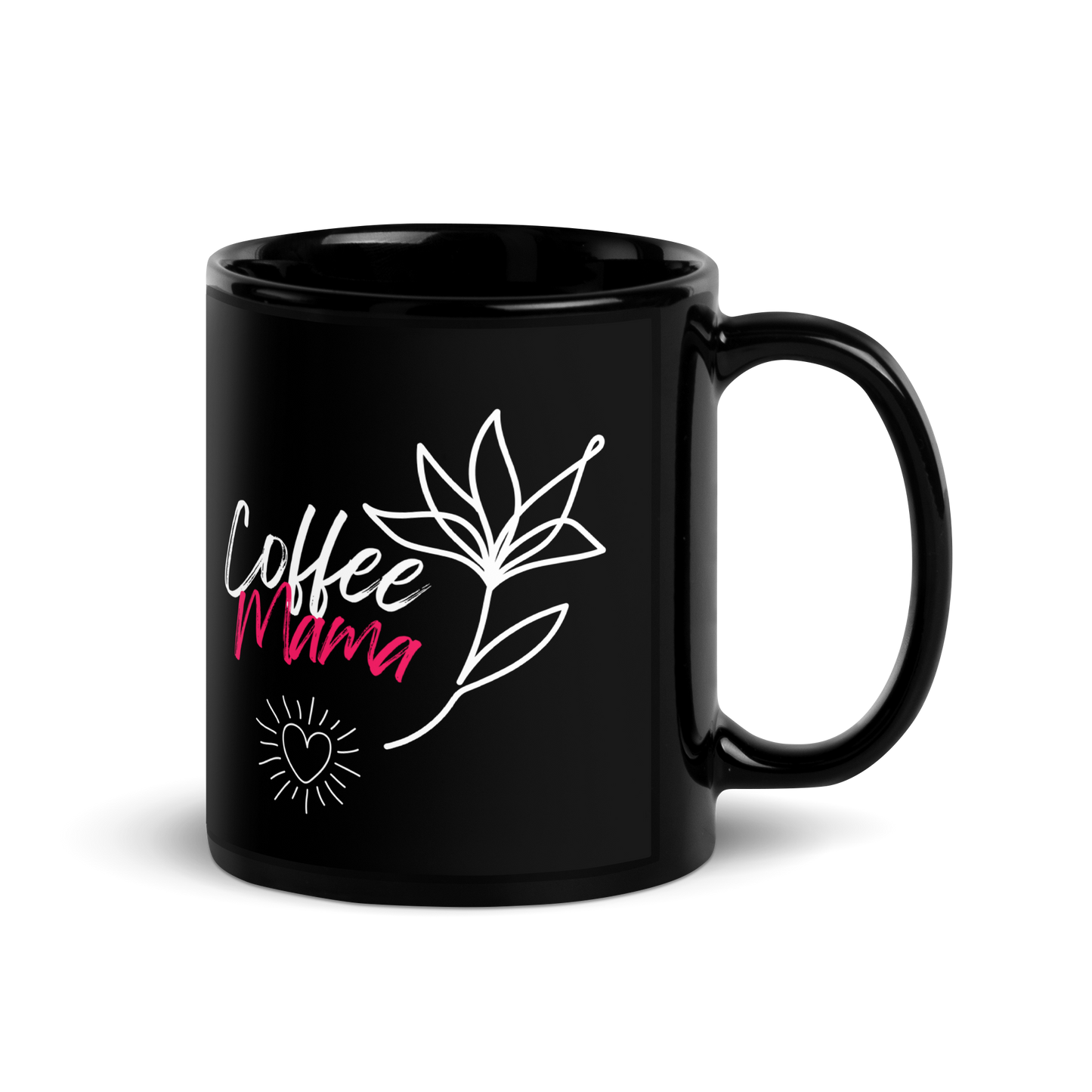 Mug Céramique Noir Brillant "Coffee Mama"