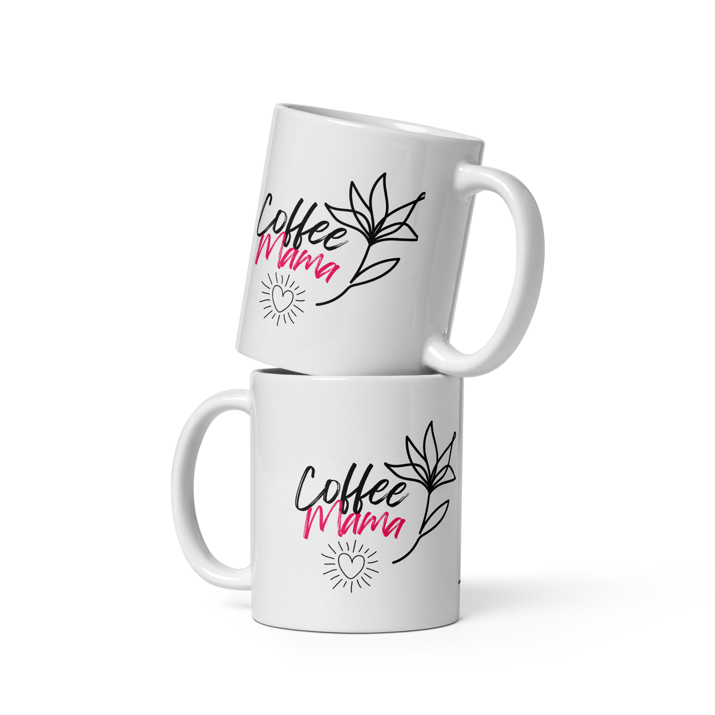 Mug CĂ©ramique Blanc Brillant "Coffee Mama"