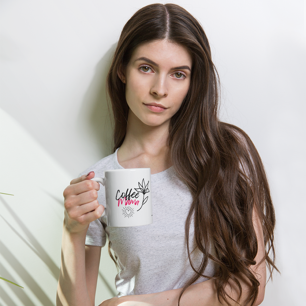 Mug CĂ©ramique Blanc Brillant "Coffee Mama"
