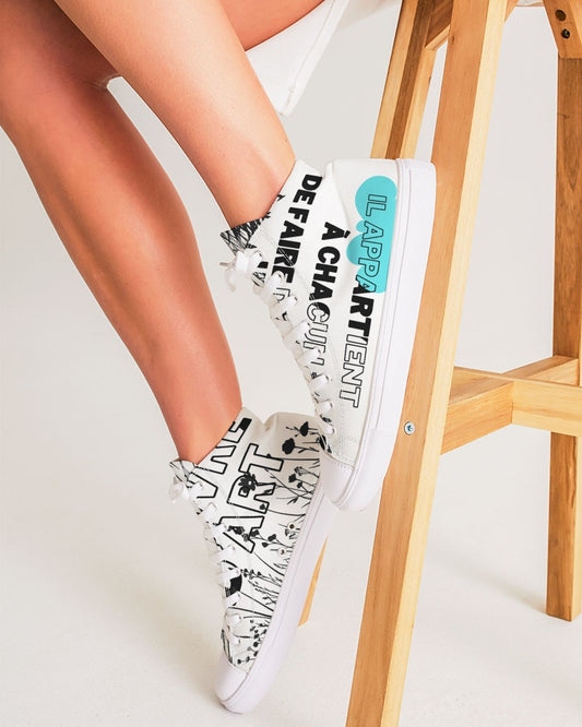 Sneakers Montantes Femme "Il Appartient à Chacun de Faire de sa Vie une Œuvre d'Art"